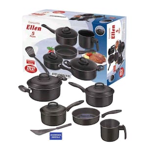 Jogo De Panelas Ellen 6 Peças Teflon Antiaderente Preto