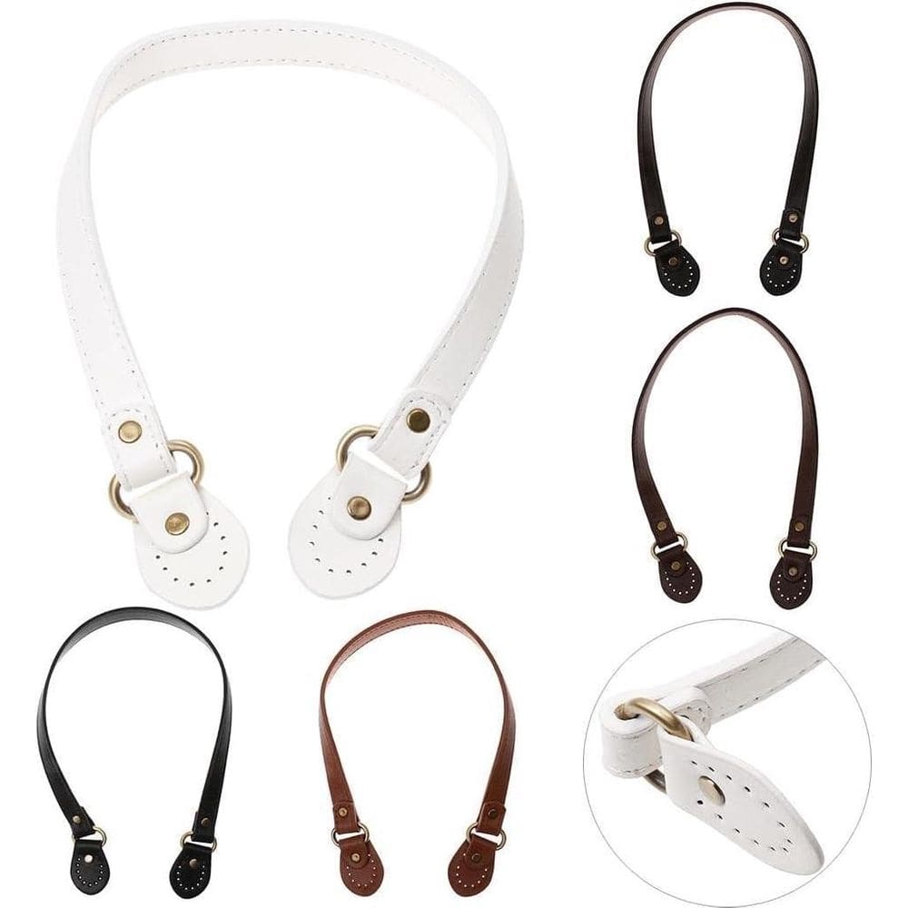 Alça De Bolsa Em Couro Branco 66Cm