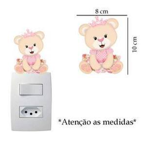 Adesivo De Interruptor Ursinha Princesa Mod01