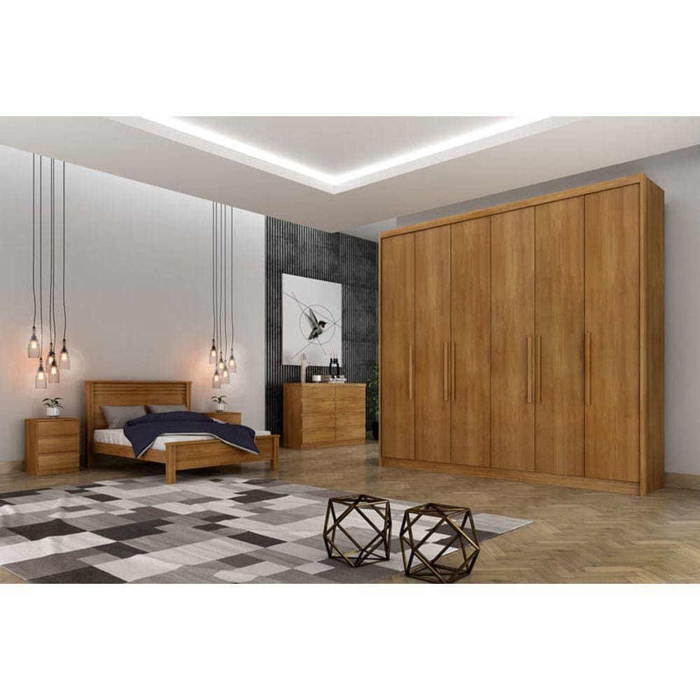 Guarda Roupa Casal 6 Portas 6 Gavetas - Santoro-Cumaru - Móveis Novo Horizonte