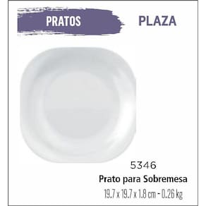 Jogo De Prato Plaza 04 Pratos Sobremesa - Lanche - Branco