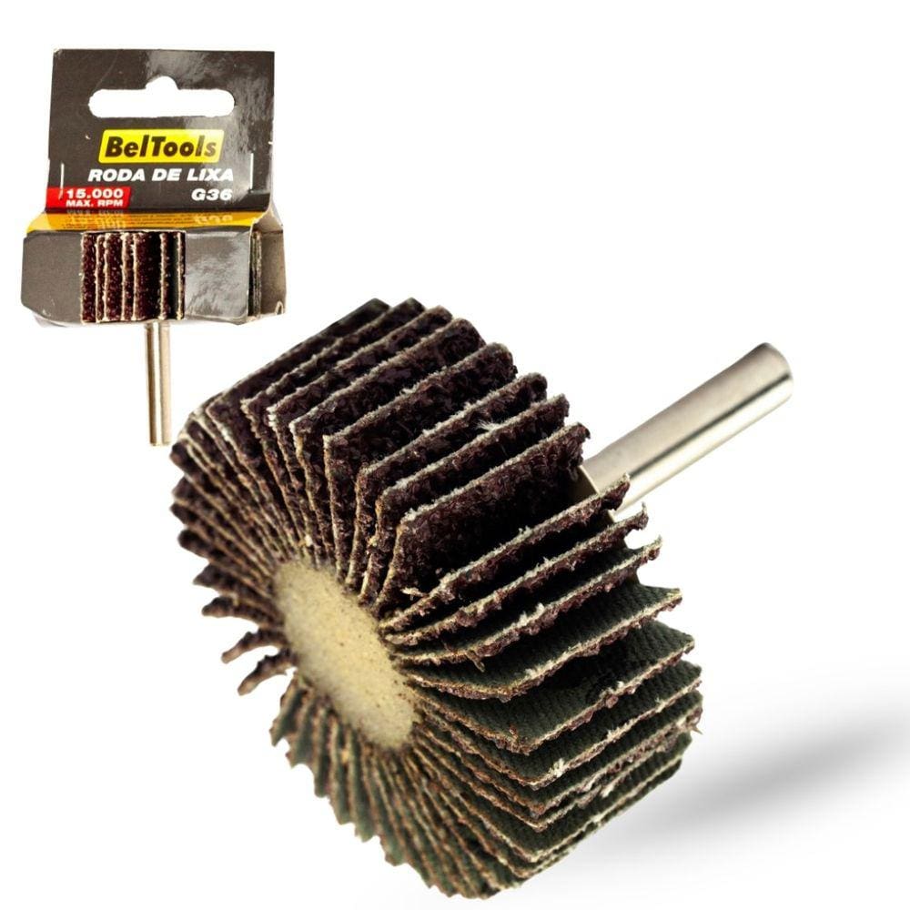 Roda De Lixa 50x20mm G36 c/ Haste 1/4 Beltools