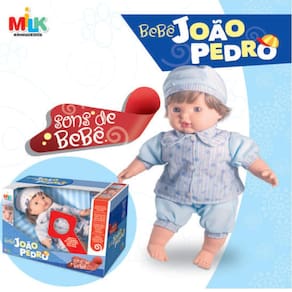 Bebê Menino Boneco João Pedro Fala e Chora de Verdade