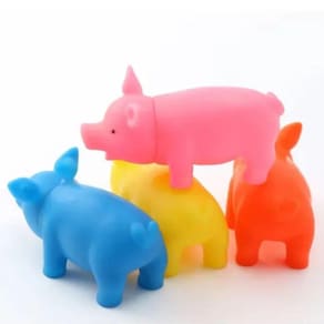 Brinquedo Cachorro Pet de Borracha Porco Com Apito