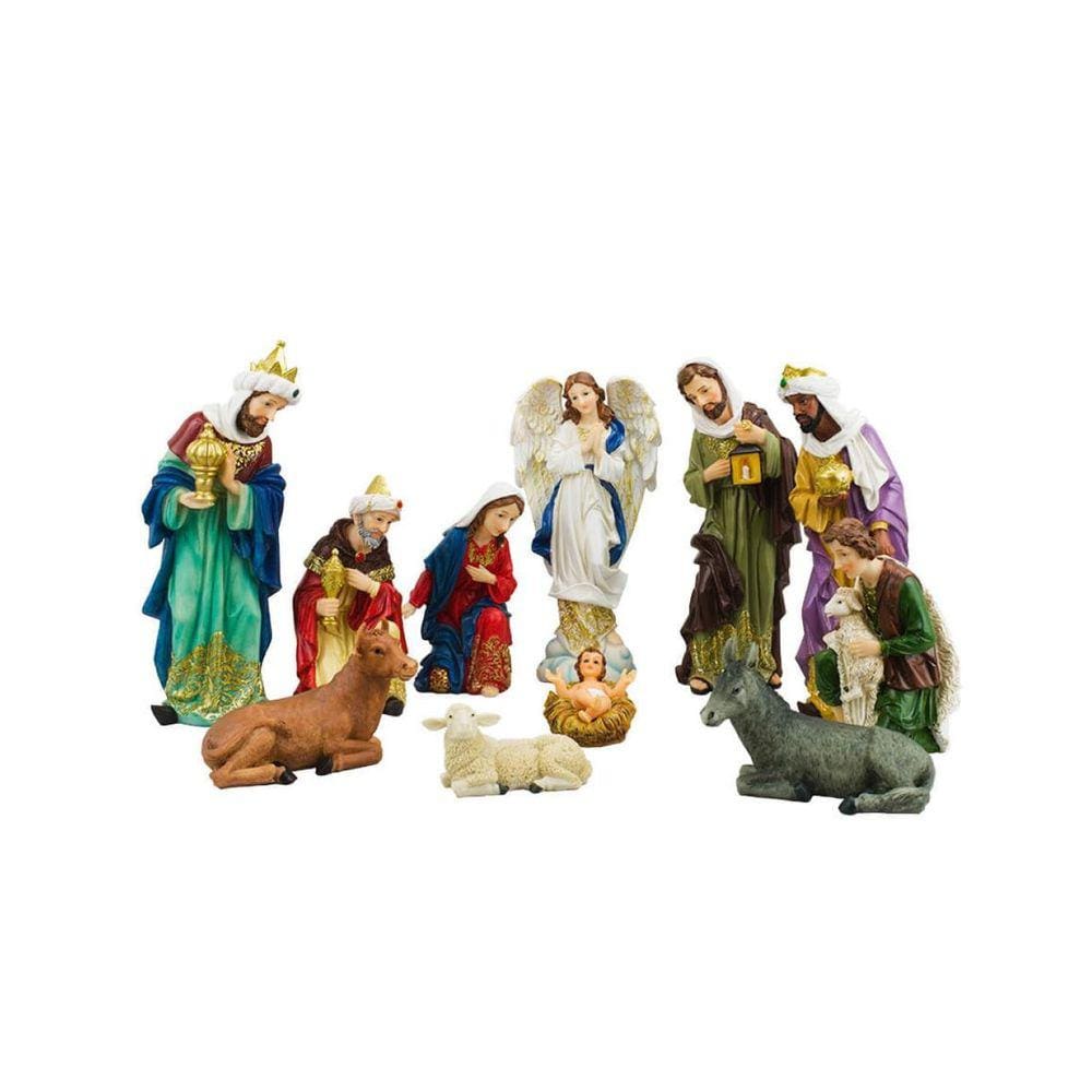 Presépio Com 11 Peças 30cm - Enfeite Realista em Resina