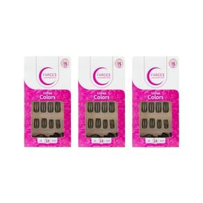 Unhas Postiças Fhaces Colors Camuflado Com 28Un - Kit C/3Un
