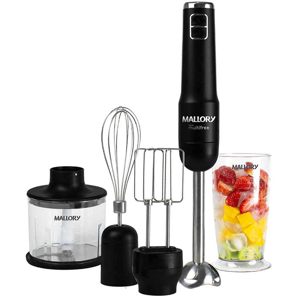 Mixer Mallory sem Fio Multifree 4 em 1 150w Preto com Prata Bivolt