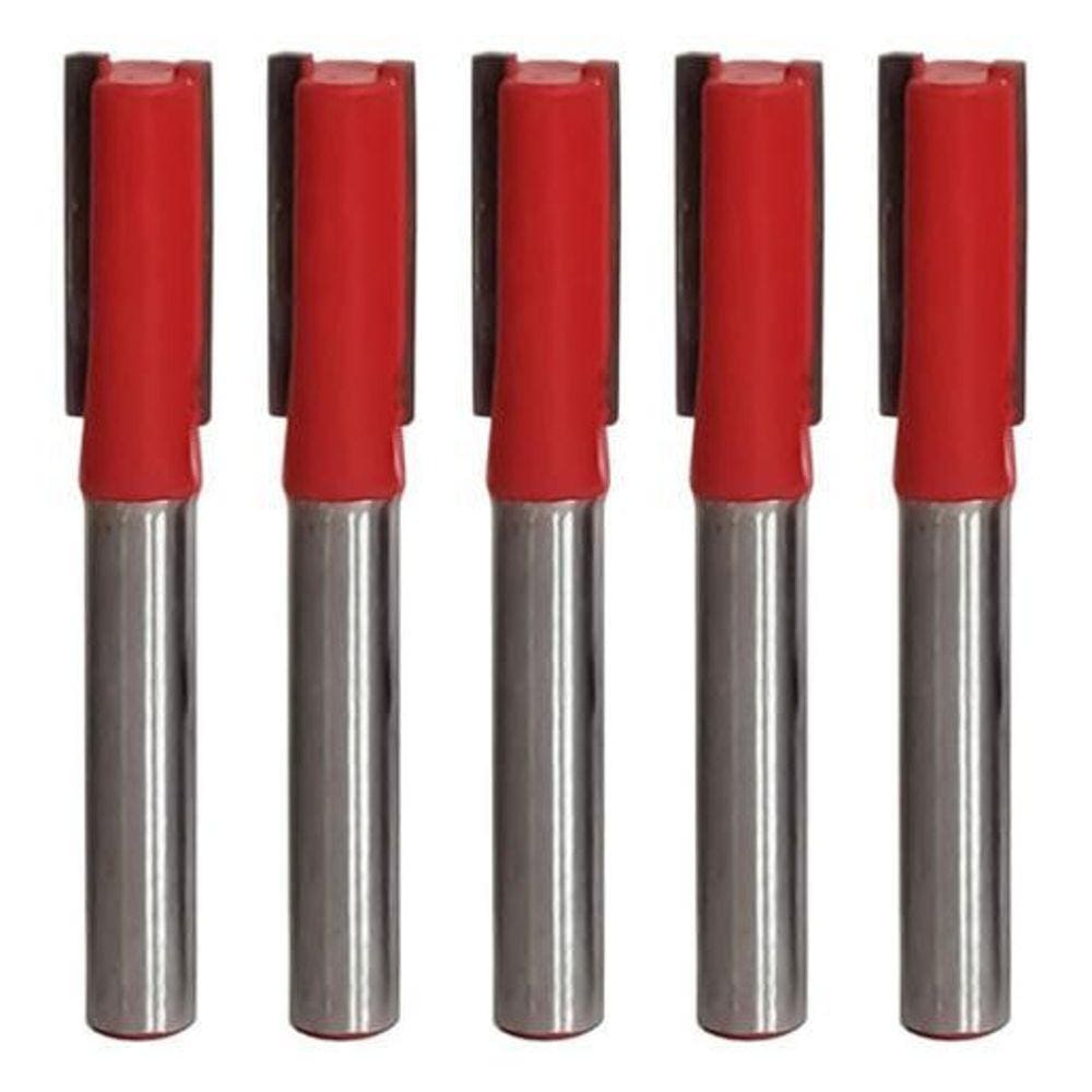 Kit 5 Fresa Reta Paralela 8Mm X 6Mm Metal Duro Tupia Madeira