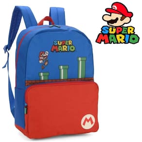 Mochila de Costas Escolar Azul Menino Super Mário Bros Luigi