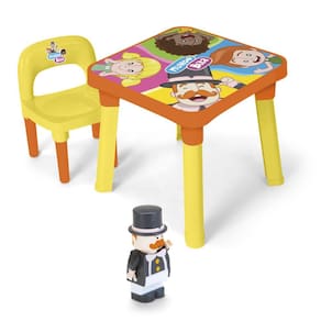 Mesinha Infantil Didática Mesa Bita Divisória Cadeira Boneco