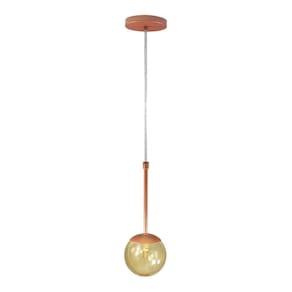 Pendente Globo Esfera De Vidro 12cm - Bronze - Vidro âmbar