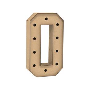 Letra Caixa Grande O Mdf 90Cm Altura Furo Lampada Iluminação