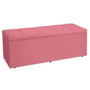 Calçadeira Recamier Baú Casal 1,40m Roma Suede - Pallazio