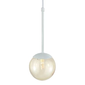 Pendente Globo Esfera De Vidro 12cm - Branco - Vidro Ambar