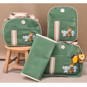 Kit Bolsa Maternidade Tema Safari Com Mochila E Trocador