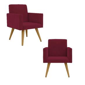 2 Cadeiras Poltronas p/ Sala Escritó. Balaqui Decor marsala