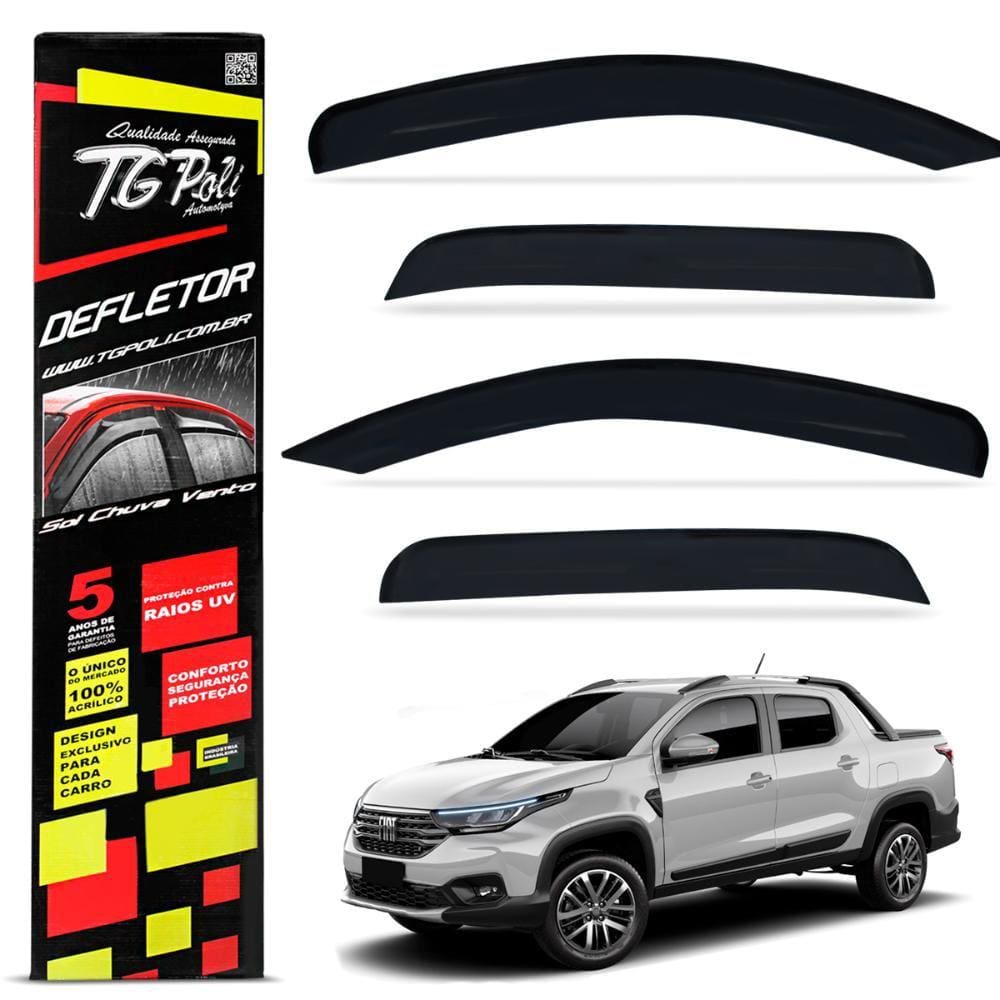 Calha Chuva Fiat Strada 2020 a 2023 CD Acrílico Tgpoli