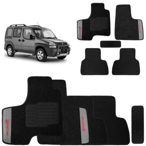 Jogo de Tapetes Carpete Doblo Adventure 2002 a 2007 Preto 5 Peças