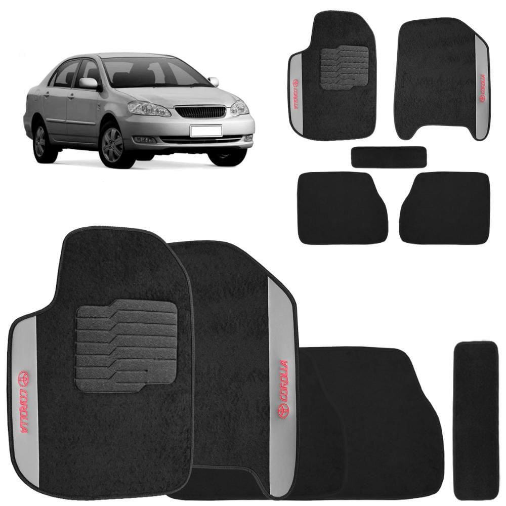 Jogo de Tapetes Carpete Corolla 2003 a 2007 Preto 5 Peças
