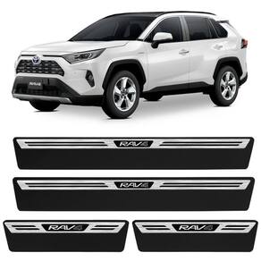 Jogo de Soleira Premium Rav4 2017 A 2022 Escovada 4 Portas