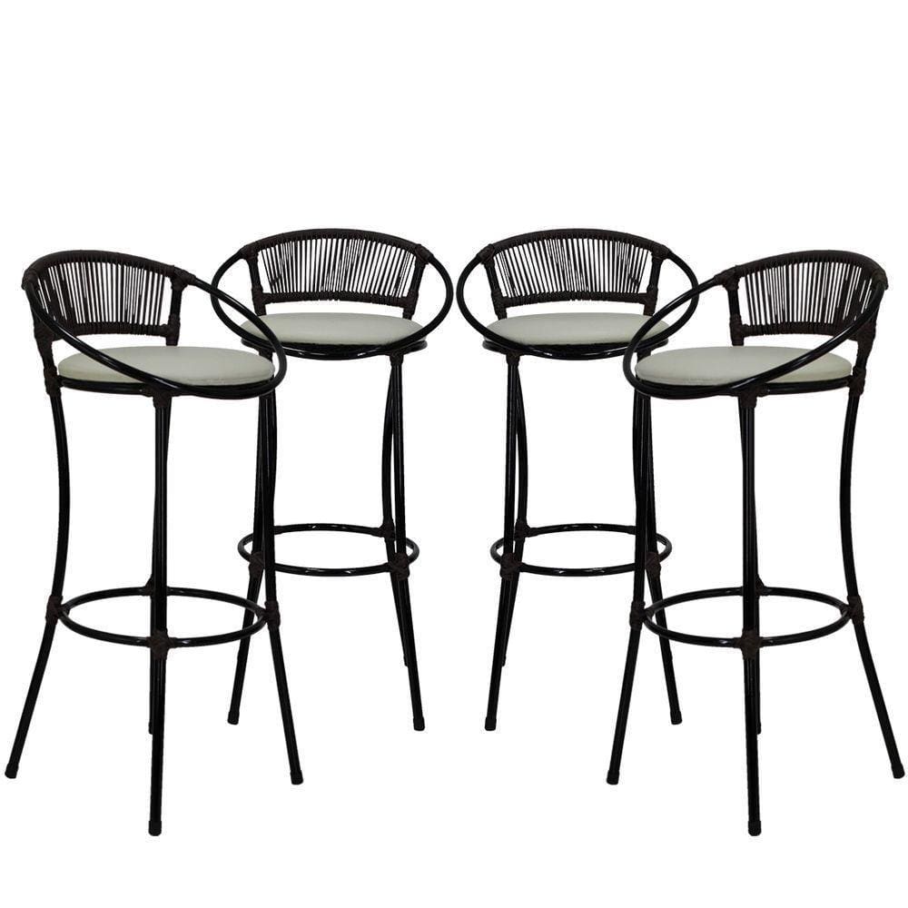 4 Banquetas Havaí Branco Gelo