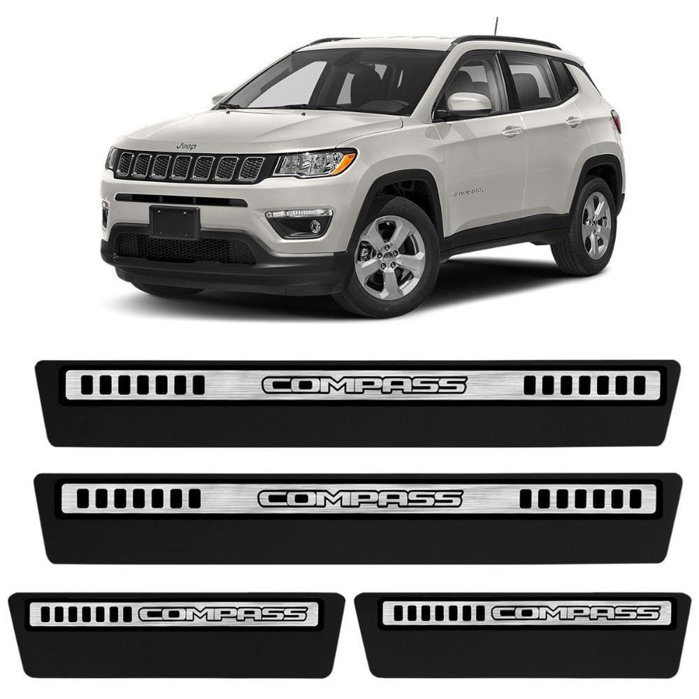Soleira Premium Jeep C/pass 2012 a 2023 Escovada 4 Portas