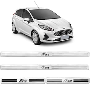 Soleira Resinada New Fiesta 2012 a 2019 Branco Alto Brilho