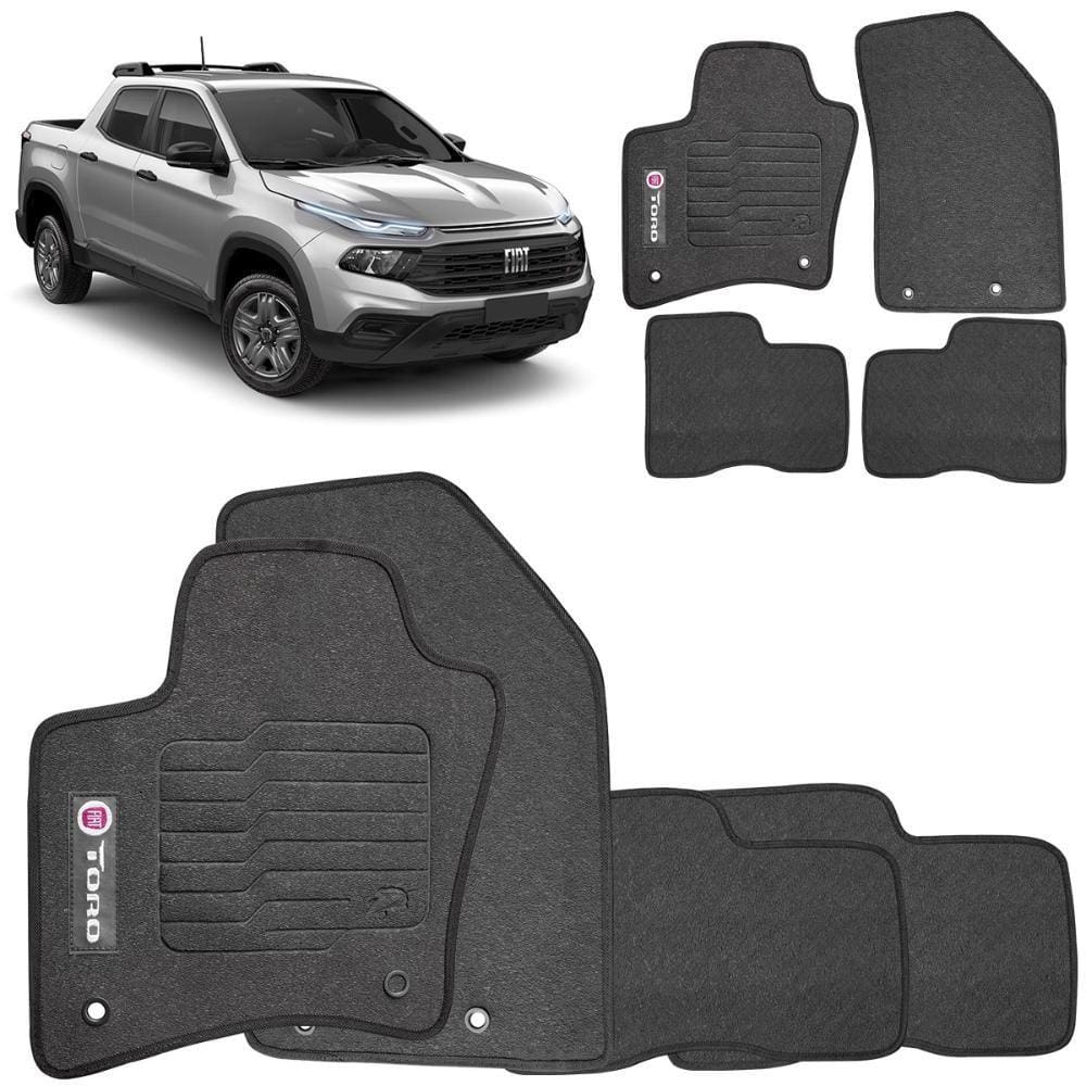 Jogo de Tapete Borracha Fiat Toro 2016 a 2018 Em PVC