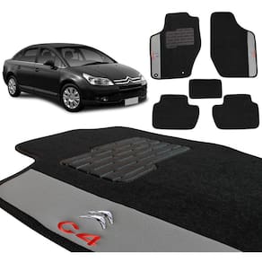 Jogo Tapetes Carpete Citroen C4 Pallas Preto Bordado 5 Peças