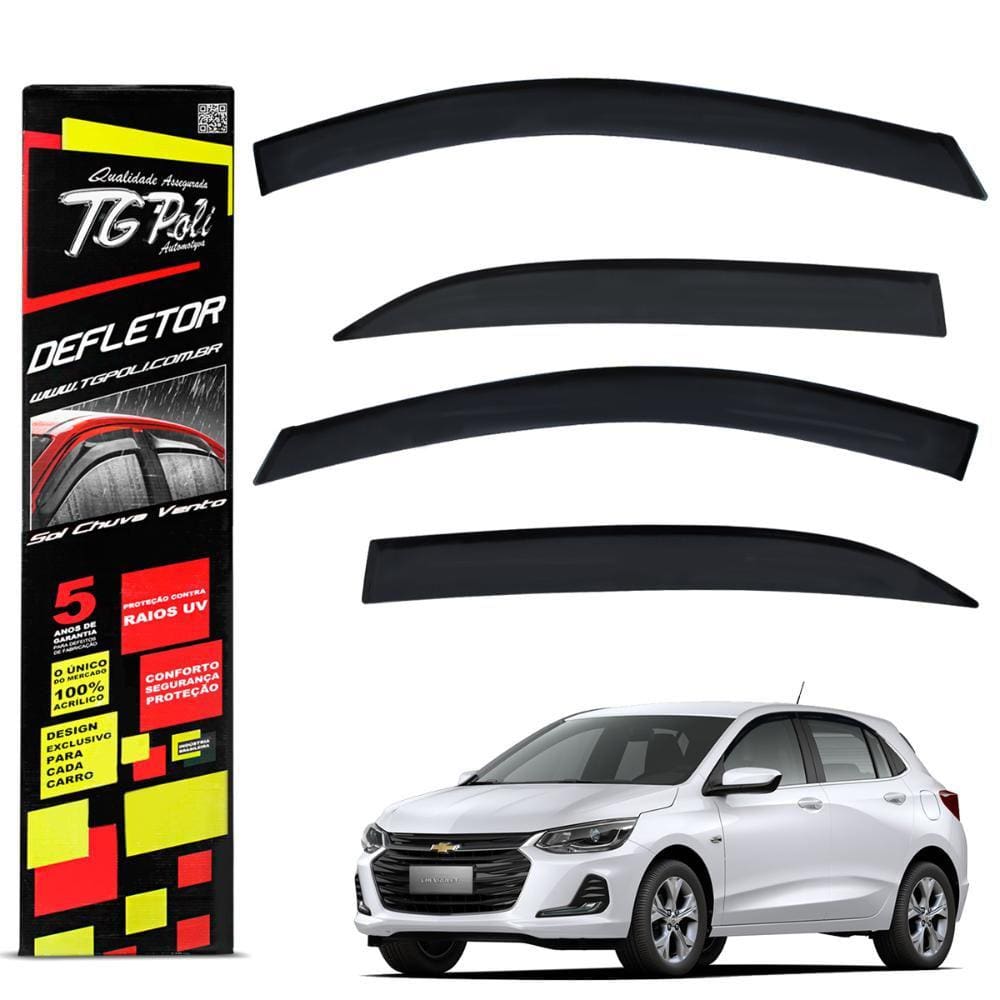 Calha Chuva Onix Hatch 2020 a 2023 Defletor Acrílico Tgpoli