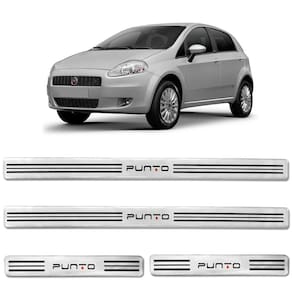 Soleira Resinada Fiat Punto 2008 a 2017 Prata Alto Brilho