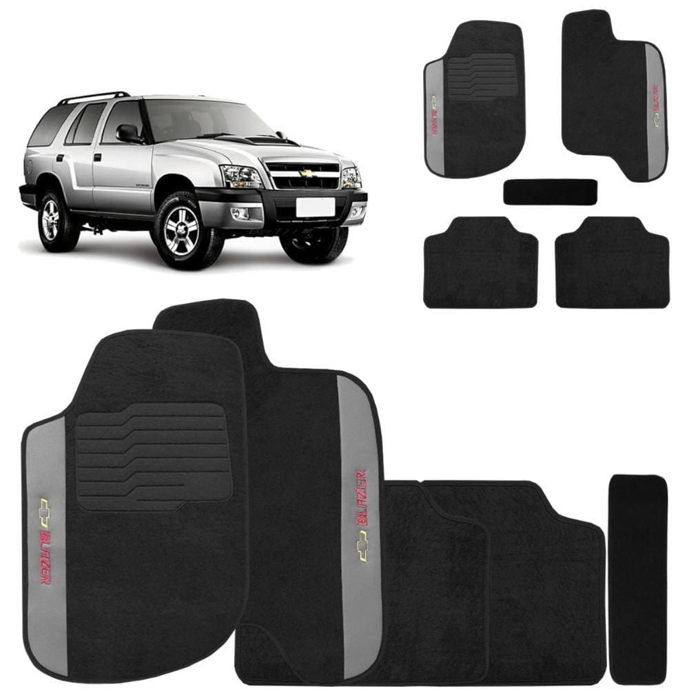 Jogo De Tapete Carpete Blazer 1995 a 2011 Preto 5 Peças