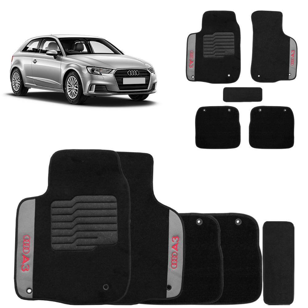 Jogo de Tapetes Carpete Audi A3 1997 a 2006 Preto 5 Peças