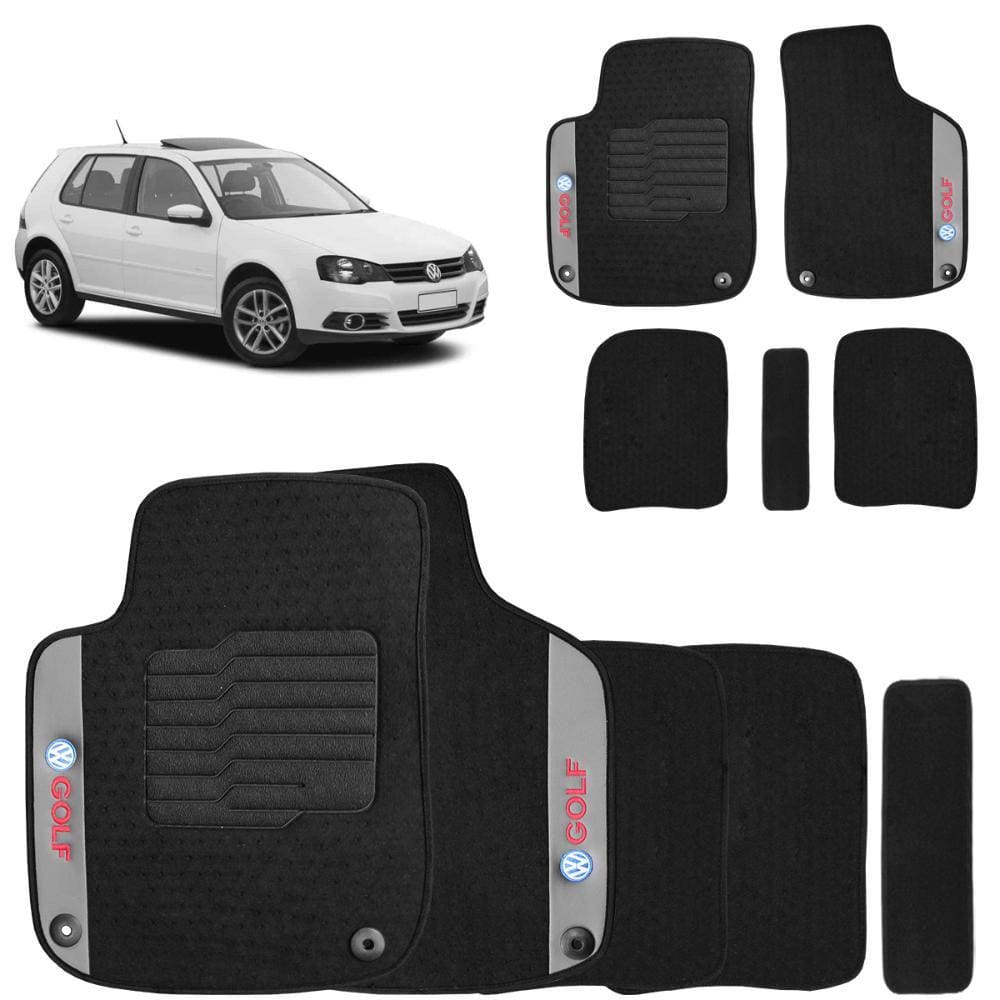 Jogo de Tapetes Carpete Golf 2012 a 2020 Preto 5 Peças