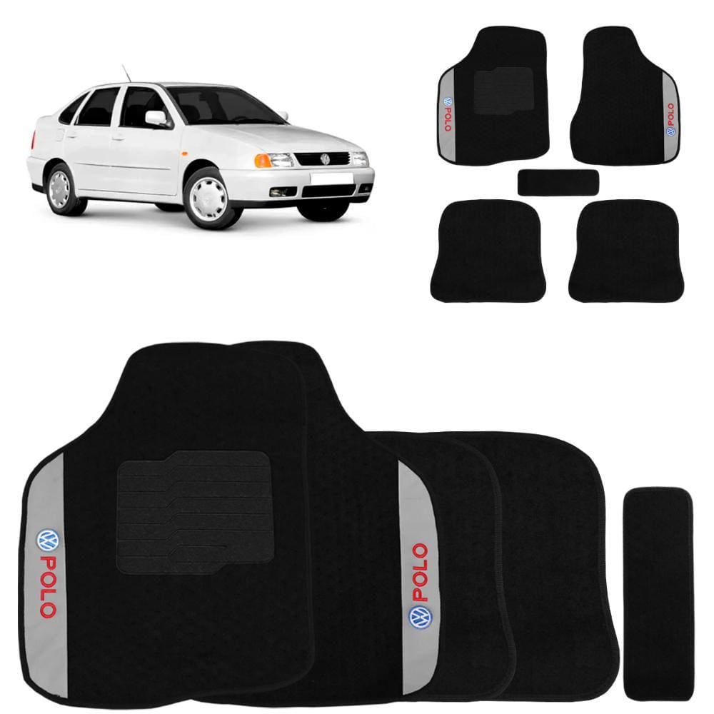 Jogo De Tapete Carpete Polo 1994 a 2000 Preto 5 Peças