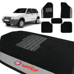 Jogo de Tapete Carpete Uno Way 1985 a 2007 Preto Bordado