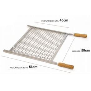 Grelha Churrasco Churrasqueira 50Cm X 40Cm Aço Galvanizado