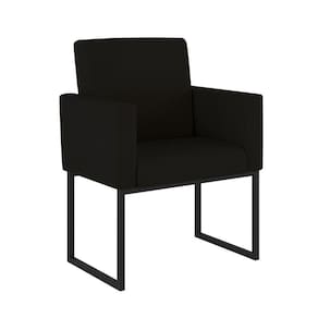 Cadeira Poltrona Moderna Com Base De Ferro Preto Reforçada