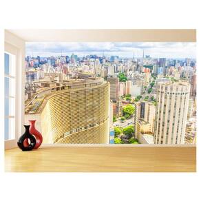 Papel De Parede 3D Cidade São Paulo Prédios Céu 3,5M Ncd336