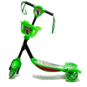 Patinete Infantil Dinossauro c/ Cestinha Luz e Som - DMR5620