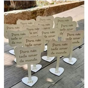 20 Centro De Mesa Casamento Noivado Mdf 18cm Lembrança