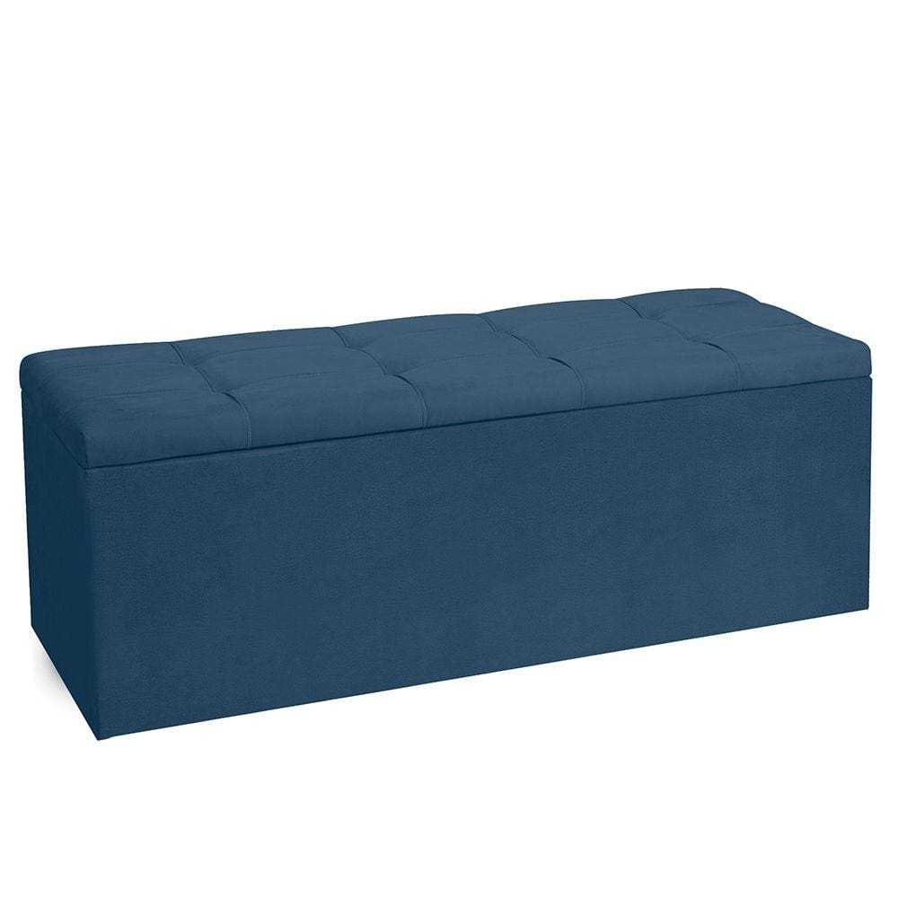 Calçadeira Recamier Baú Queen 1,60m Roma Suede - Pallazio