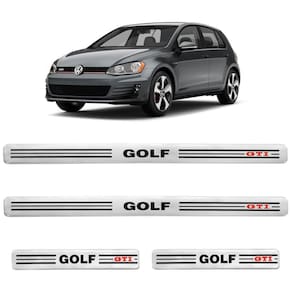 Jogo Soleira Resinada Golf GTI 2000 a 2020 Prata Alto Brilho