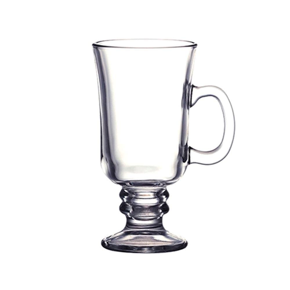 Jogo 6 Taças Vidro Xícara 230ml Café Irish Coffee e Cappuccino