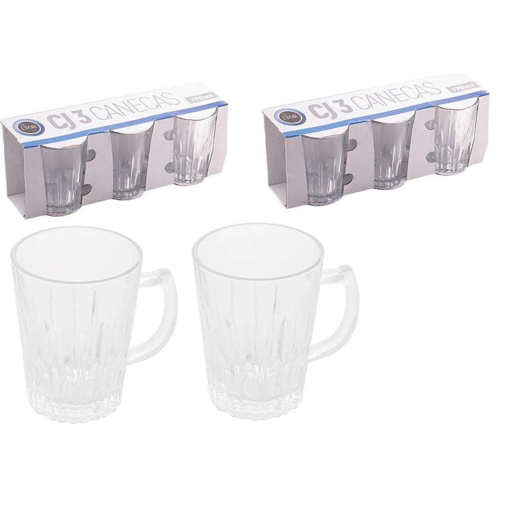 Kit 12 Canecas xicara de Vidro Café Chá Capuccino 170ml Lyor