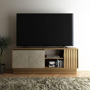 Rack para TV até 52" Polegadas 160x61,7cm Natural Palha