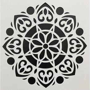 Stencil Gabarito Mandala Circular Revestimento De Parede 3D