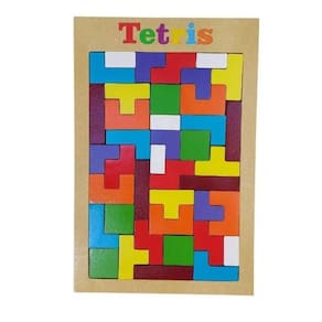 Brinquedo Educativo Madeira Quebra Cabeça Tangram Tetris