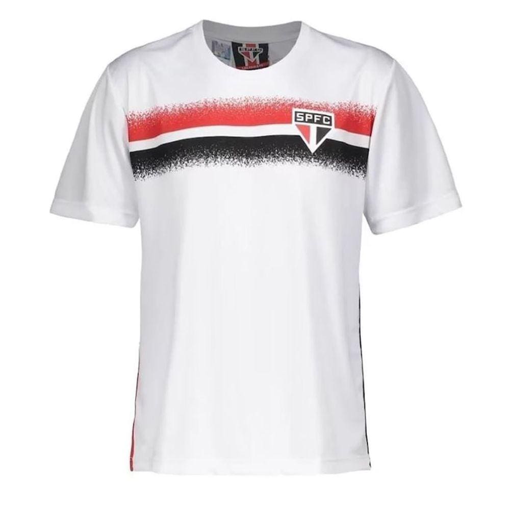 Camiseta Braziline São Paulo Soil Branco Vermelho e Preto - Masculino
