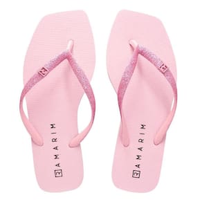Chinelo Ramarim Feminino Solarize Bico Quadrado Glitter